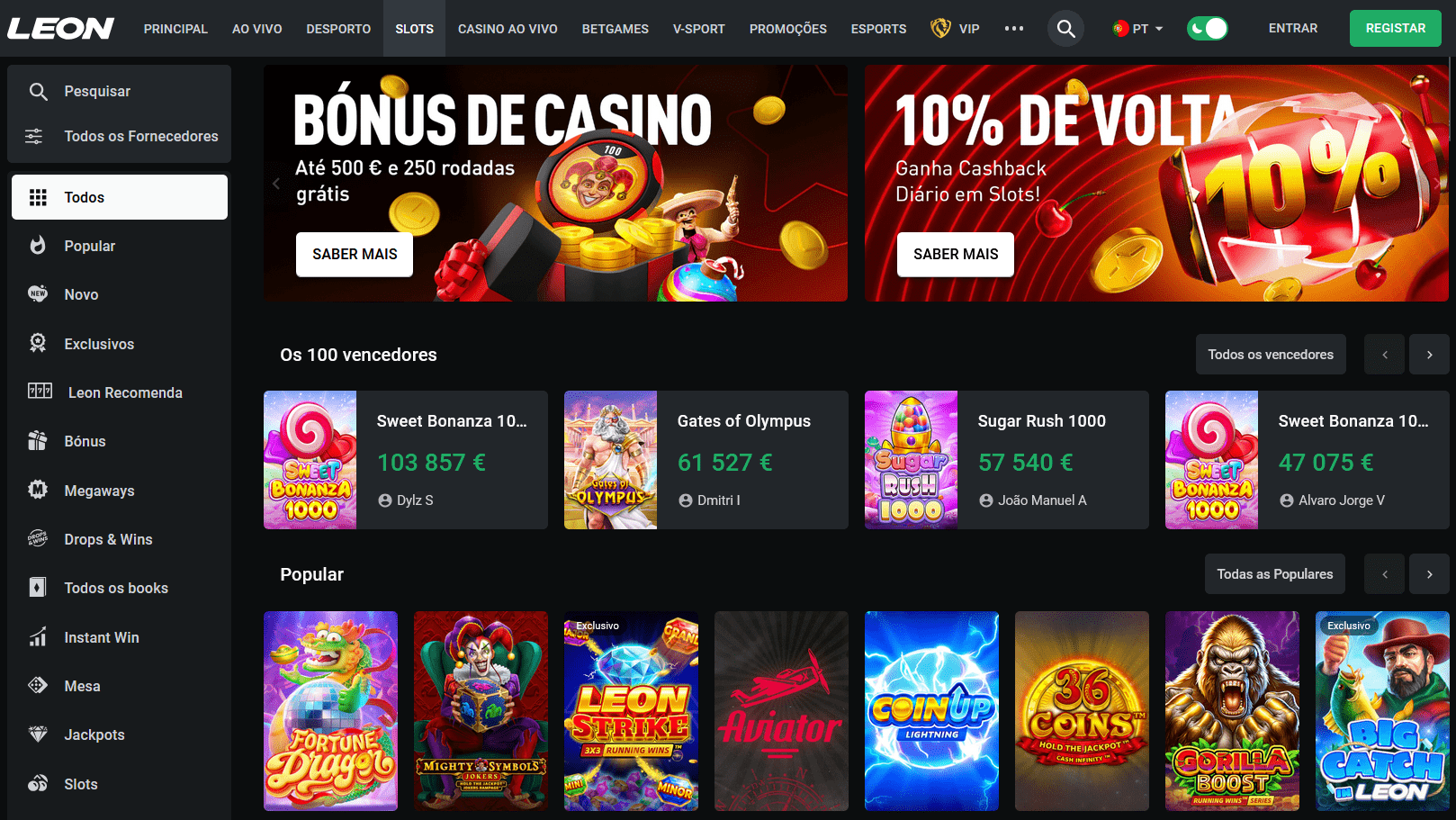 Leonbets Casino Programa de bônus