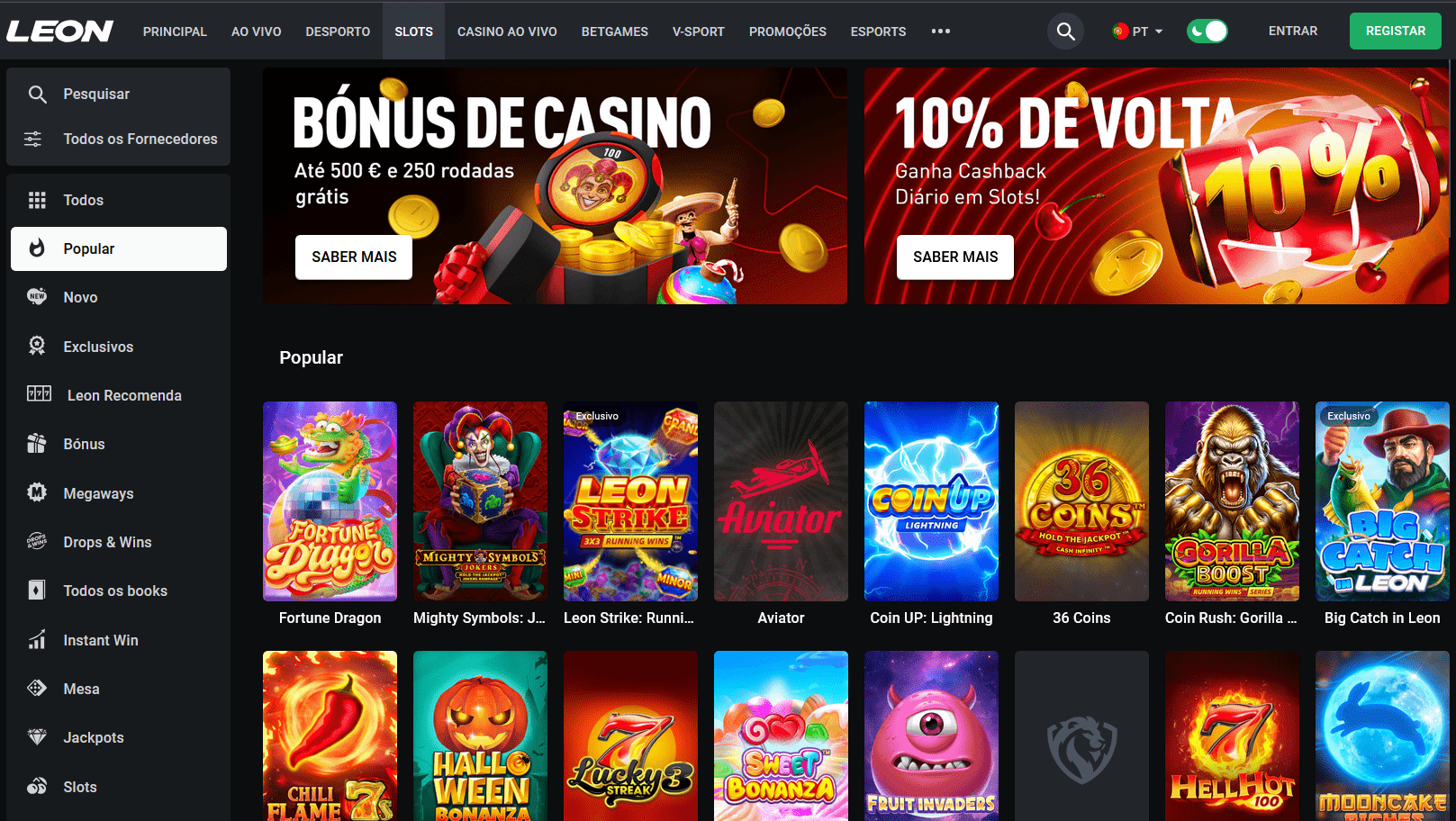 Leonbets Brasil Popular Games